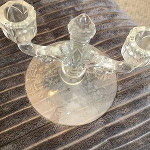 Vintage Heisey crystal candle holder